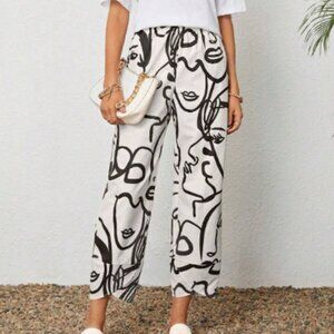 Abstract Figure Graphic Pants